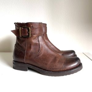 Frye brown booties with buckles size 6.5